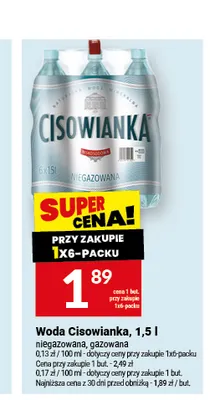 Woda mineralna gazowana Cisowianka promocja w Twój Market