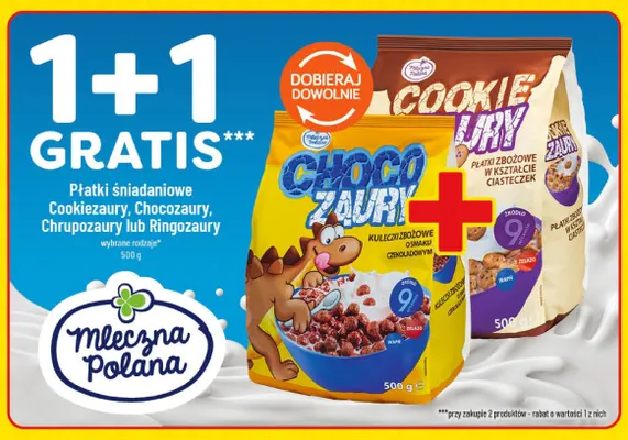 Płatki śniadaniowe Ringozaury Mleczna Polana promocja w POLOmarket