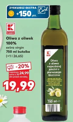 Oliwa z oliwek 100% extra virgin butelka promocja w Kaufland