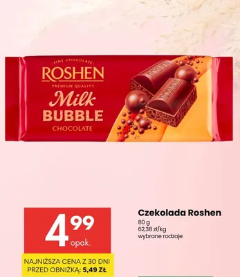 Czekolada Roshen Milk Bubble promocja w Delikatesy Centrum