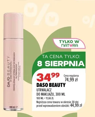 Utrwalacz do makijażu Daso Beauty promocja w Drogerie Natura