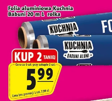 Folia aluminiowa Kuchnia Babuni 20m promocja w Prim Market