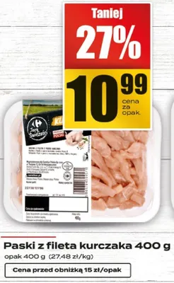 Paski z fileta kurczaka 400g promocja w Supeco