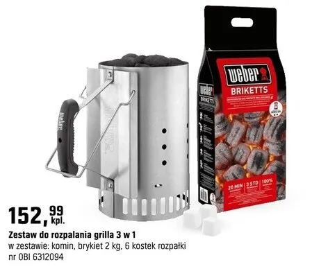 Zestaw do rozpalania grilla 3 w 1 promocja w OBI