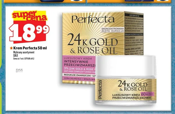 Krem do twarzy Perfecta 24k Gold & Rose Oil 60+ promocja w TOPAZ