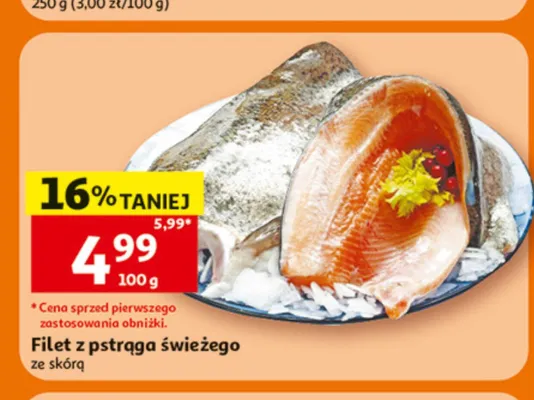Filet z pstrąga świeżego ze skórą promocja w Auchan