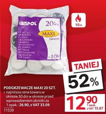 Podgrzewacze MAXI 20 SZT. BISPOL promocja w Selgros
