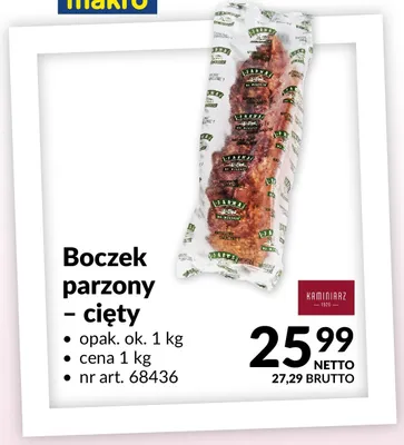Boczek parzony cięty Kaminiarz promocja w Makro