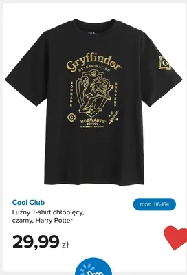 Luźny T-shirt chłopięcy Cool Club czarny Harry Potter promocja w Smyk