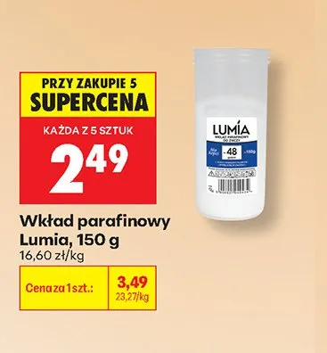 Wkład parafinowy Lumia promocja w Biedronka
