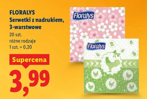 Serwetki z nadrukiem, 3-warstwowe promocja w Lidl