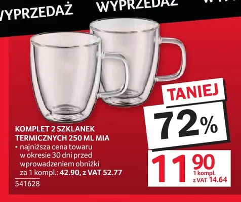 Komplet szklanek termicznych Mia 2-pak 250 ml promocja w Selgros
