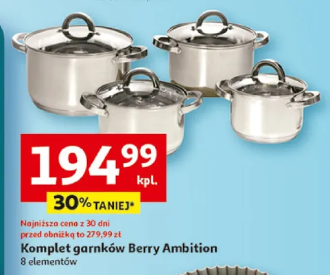 Komplet garnków Berry Ambition promocja w Auchan