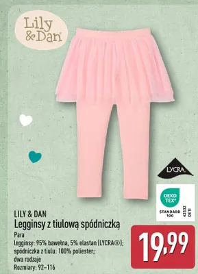Legginsy z tiulową spódniczką promocja w Aldi