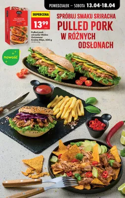 Pulled pork sriracha wolno gotowane promocja w Biedronka