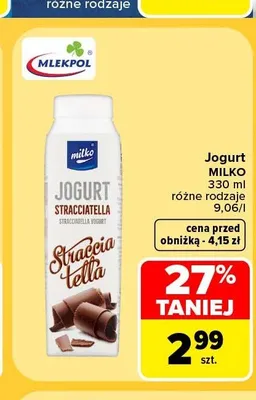 Jogurt Milko Stracciatella promocja w Carrefour