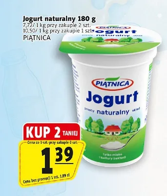 Jogurt naturalny Piątnica promocja w Prim Market