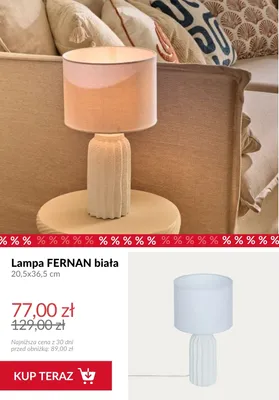 Lampa stołowa Fernan biała promocja w Homla