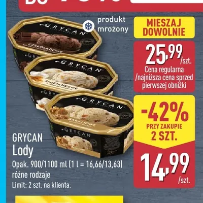 Lody czekoladowe Grycan promocja w Aldi
