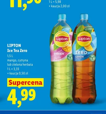 Ice Tea Zero cytryna Lipton promocja w Lidl
