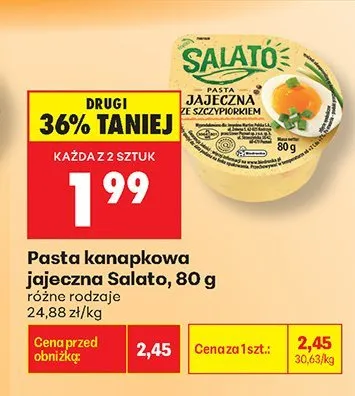 Pasta kanapkowa jajeczna ze szczypiorkiem Salato promocja w Biedronka