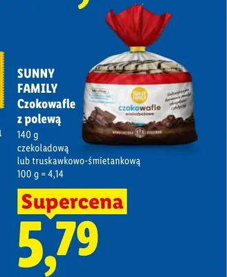 Czokowafle z polewą truskawkowo-śmietankową Sunny Family promocja w Lidl