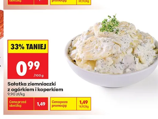 Sałatka ziemniaczki z ogórkiem i koperkiem promocja w Biedronka
