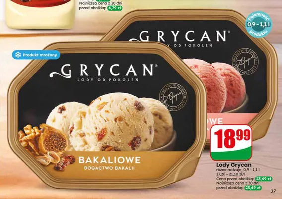 Lody Grycan Bakaliowe promocja w Dino