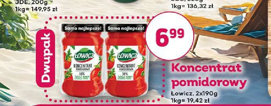Koncentrat pomidorowy Łowicz 2-pak promocja w Bliski