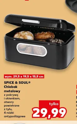 Chlebak metalowy SPICE & SOUL wym. 29,5x19,5x15,5cm promocja w Kaufland