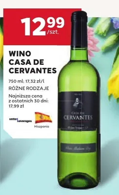 Wino Casa De Cervantes promocja w Stokrotka