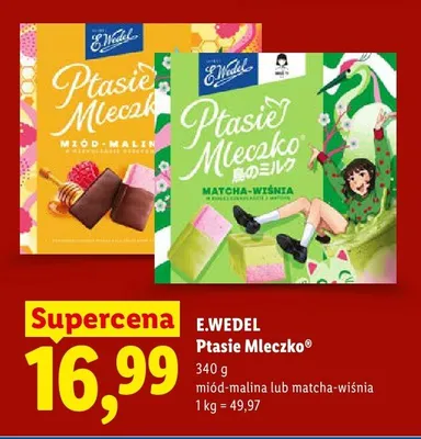 Ptasie Mleczko E.Wedel miód-malina promocja w Lidl