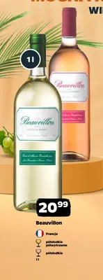Wino różowe Beauvillon półsłodkie promocja w Netto