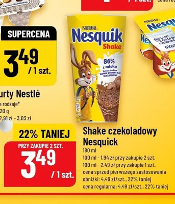 Shake czekoladowy Nesquik promocja w POLOmarket