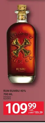 Rum Bumbu 40% promocja w Selgros