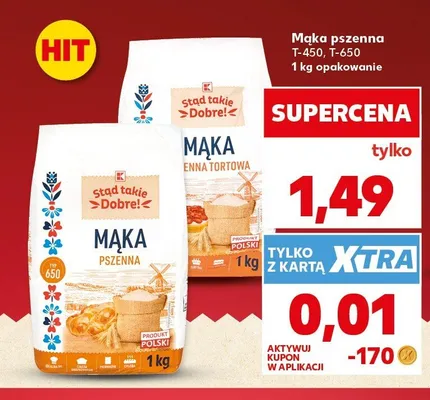Mąka pszenna T-650 Stąd takie Dobre! promocja w Kaufland