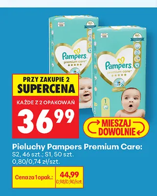 Pieluchy Pampers Premium Care S1 promocja w Biedronka