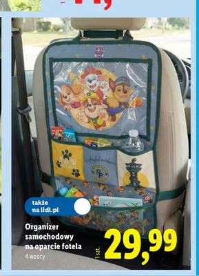 Organizer samochodowy na oparcie fotela Paw Patrol promocja w Lidl
