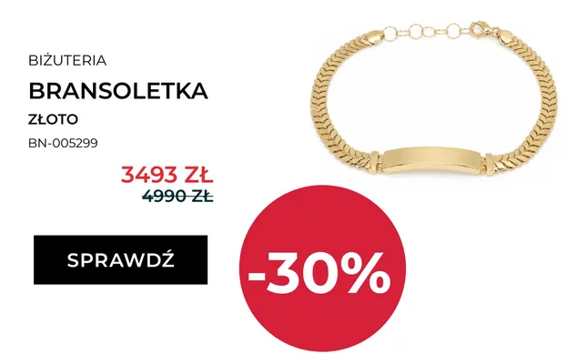Bransoletka złota Briju BN-005299 promocja w Briju
