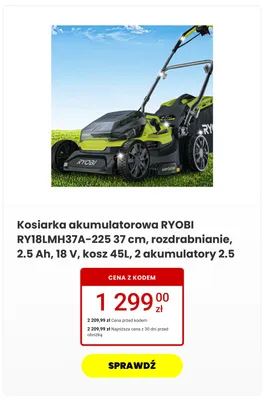 Kosiarka akumulatorowa RYOBI promocja w Media Expert