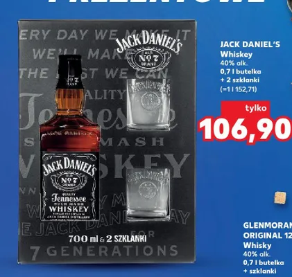 Whiskey 40% alk. + 2 szklanki promocja w Kaufland