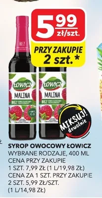 Syrop owocowy ŁOWICZ promocja w Top Market
