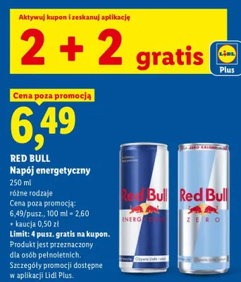 Napój energetyczny Red Bull Zero promocja w Lidl