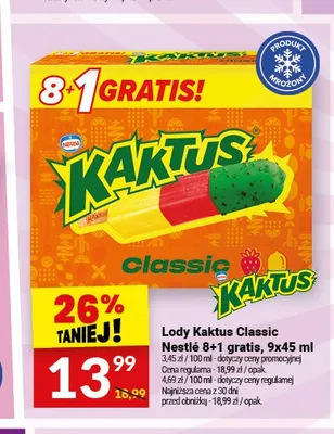 Lody Kaktus Classic Nestlé 9-pak promocja w Twój Market