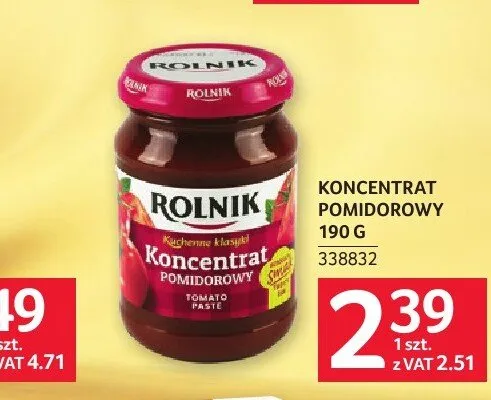 Koncentrat pomidorowy Rolnik promocja w Selgros