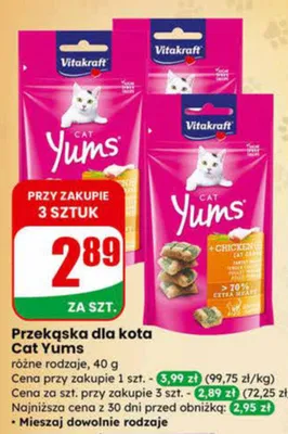 Przekąska dla kota różne rodzaje Cat Yums promocja w Dino