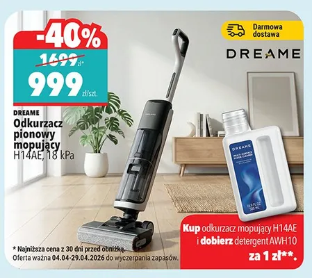 Odkurzacz pionowy mopujący H14AE, 18 kPa promocja w Biedronka