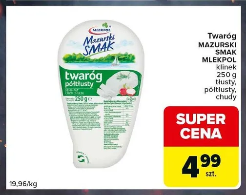 Twaróg półtłusty Mazurski Smak Mlekpol klinek promocja w Carrefour Express