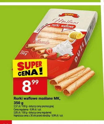 Rurki waflowe maślane MK promocja w Twój Market