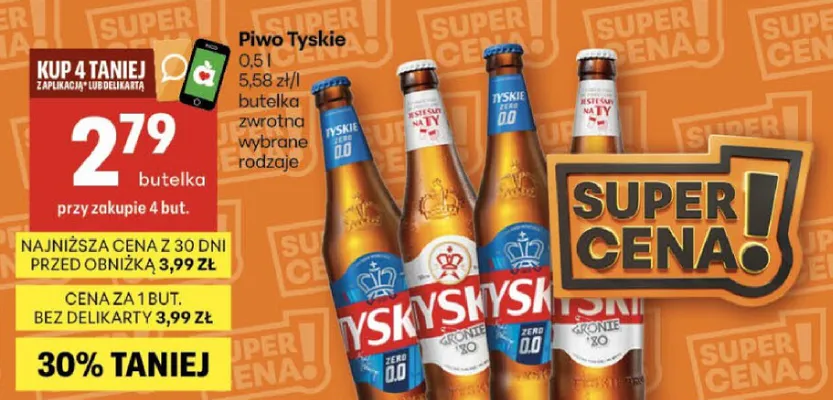 Piwo Tyskie promocja w Delikatesy Centrum